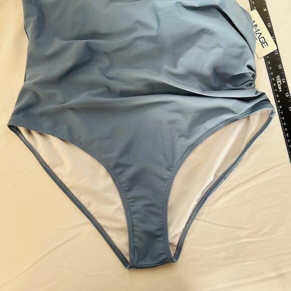 NEW Aimage Bathing Suit Women's One Piece V-Neck Dusty Blue Size XL NWT Lined - Picture 10 of 10